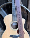 Leather Guitar Strap Personalized , Custom Engraved Name or Quote, Musician Gift for Guitarist, Father's Day 3rd Anniversary Premium leather product logo