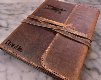 Engraved Leather Refillable Journal - Notebook included - Designed and Engraved as Requested at no additional cost