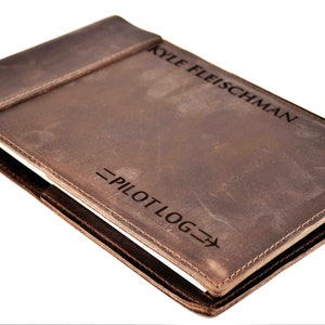 Pilots Log Premium Leather Custom Engraved and Personalized as Requested by Laser Perfect Gift for the Pilot in your life. Pilot Journal
