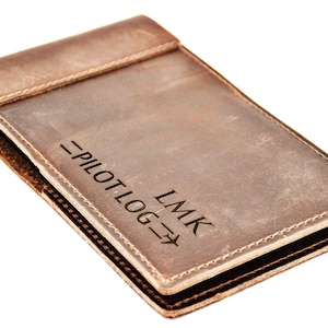 Pilots Log Premium Leather Custom Engraved and Personalized as Requested by Laser Perfect Gift for the Pilot in your life. Pilot Journal