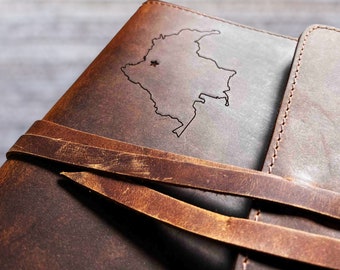 Engraved Leather Refillable Journal - Notebook included - Designed and Engraved as Requested at no additional cost