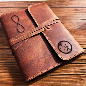 Engraved Leather Refillable Journal - Notebook included - Designed and Engraved as Requested at no additional cost