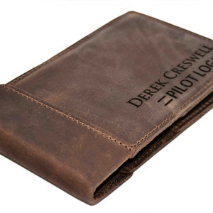 Pilots Log Premium Leather Custom Engraved and Personalized as Requested by Laser Perfect Gift for the Pilot in your life. Pilot Journal