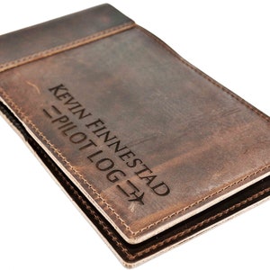 Pilots Log Premium Leather Custom Engraved and Personalized as Requested by Laser Perfect Gift for the Pilot in your life. Pilot Journal