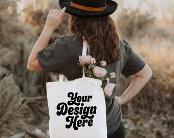 Canvas Tote Bag Mock Up, tote bag mockup with model Print on Demand Tote Mockup, Tote Mock Up,  POD Mock, lifestyle mockup