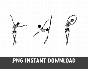 3 Ballet Skeletons png, Halloween tshirt design, Dancing Skeletons Print on demand design, Halloween sublimation design, Coffee Mug design