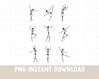 9 Ballet Skeletons png, Halloween tshirt design, Dancing Skeletons Print on demand design, Halloween sublimation design, Coffee Mug design