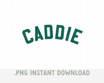 CADDIE Arch Text Golf Tee Graphic – Vintage Athletic Style for