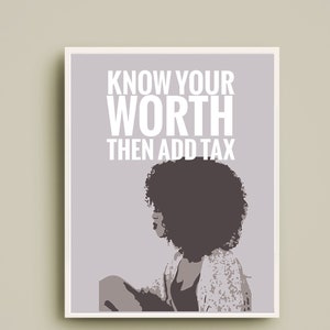 Know Your Worth Home Decor African American Art Interior Design Black Art Boss Woman Gift image 3