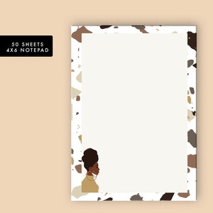Terrazzo Pattern Blank Notepad | Home Decor | Stationery gift| Organization Pad| Teacher Gift | African American Notepad