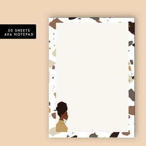 Terrazzo Pattern Blank Notepad Home Decor Stationery gift Organization Pad Teacher Gift African American Notepad image 1