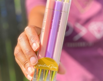 Inspirational Pen Set | Gold Office Decor, Christian Gift