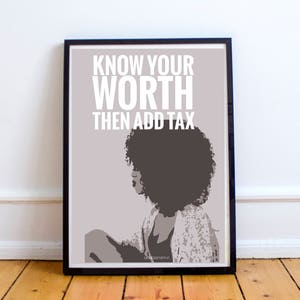 Know Your Worth Home Decor African American Art Interior Design Black Art Boss Woman Gift image 2
