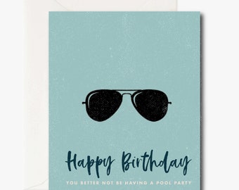 No Pool Party Birthday Greeting Card