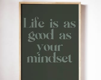 Mindset Inspirational Art Poster | Earth Tone Home Decor