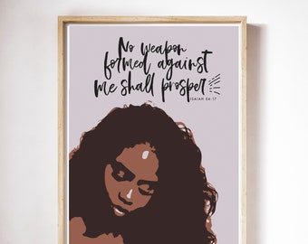 Christian Wall Art | Black Woman Print, Inspirational Decor