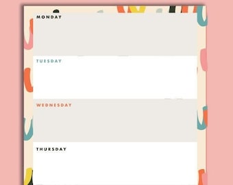 Abstract Rainbow Daily Planner Pad | To-Do List Notepad