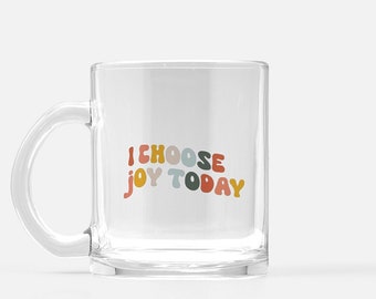 I choose Joy Mug | Gifts For Her| Boss Gift | Typography Mug | Rainbow Groovy Mug| Gift Mug