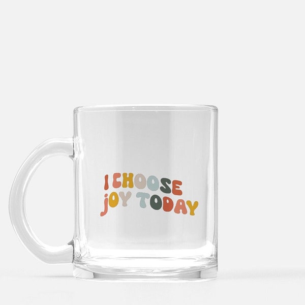 I choose Joy Mug | Gifts For Her| Boss Gift | Typography Mug | Rainbow Groovy Mug| Gift Mug