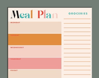 Meal Plan Notepad | Grocery List, Budget notepad , Desk Accessories, Notepad Cover, Stationary