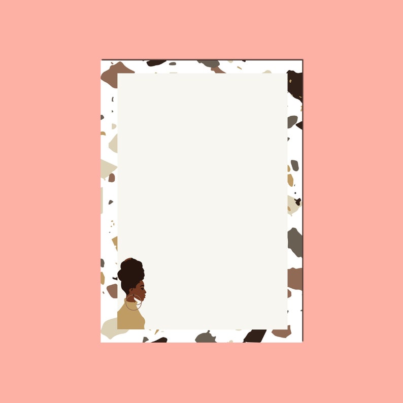 Terrazzo Pattern Blank Notepad Home Decor Stationery gift Organization Pad Teacher Gift African American Notepad image 2