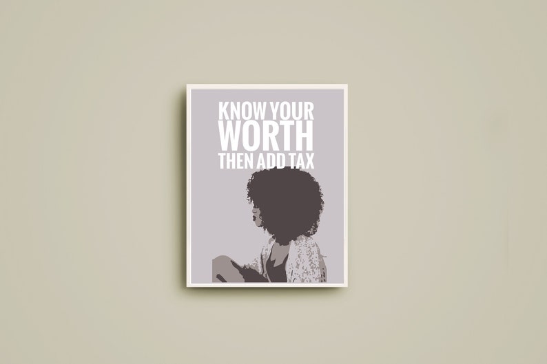 Know Your Worth Home Decor African American Art Interior Design Black Art Boss Woman Gift image 3