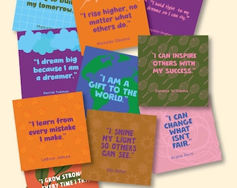 Black American Inspired Lunch Box Notes: Motivational Cards for Kids