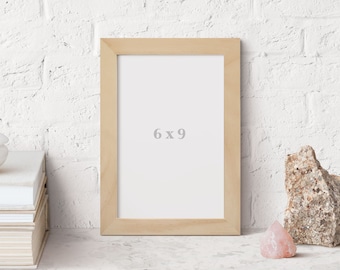 6x9 Natural Wood Picture Frame,  Desktop, Wedding, Nursery Décor