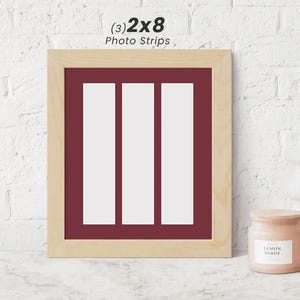 2x8 Photo Booth, 9 x 10 Wood Frame, Fits (3) 2x8 Photo Booth Strips  Wedding Favors, Friendship Frame, Gift Idea