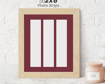 2x8 Photo Booth, 9 x 10 Wood Frame, Fits (3) 2x8 Photo Booth Strips  Wedding Favors, Friendship Frame, Gift Idea