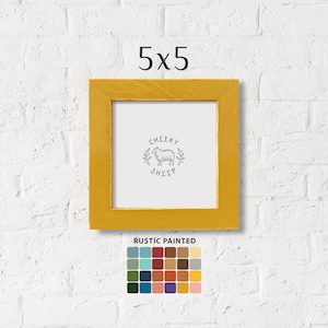 Rustic Painted 5x5 Picture Frame Needlepoint Frames Rustic Wedding Table Décor Square frame, Nursery Decor