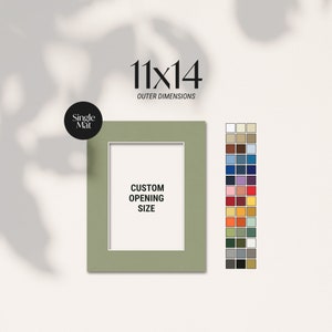 11x14 Custom Cut Single Matboard, Conservation Quality Matboard, Custom Matting, Wall Art Mat, Photo Mat, Archival Matting