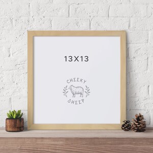 13x13 Wood Picture Frame: Pine or Aspen, Gallery Wall Art, Square Art Print
