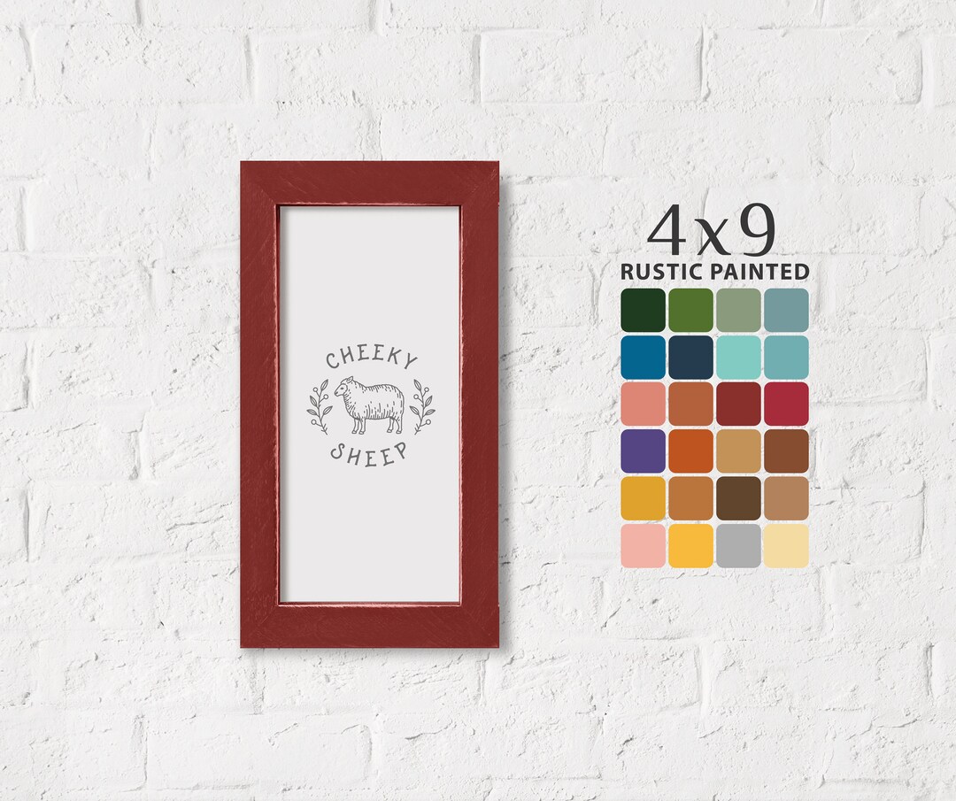 Rustic Painted 4x9 Picture Frame 24 Color Choices Cross Stitch Etsy