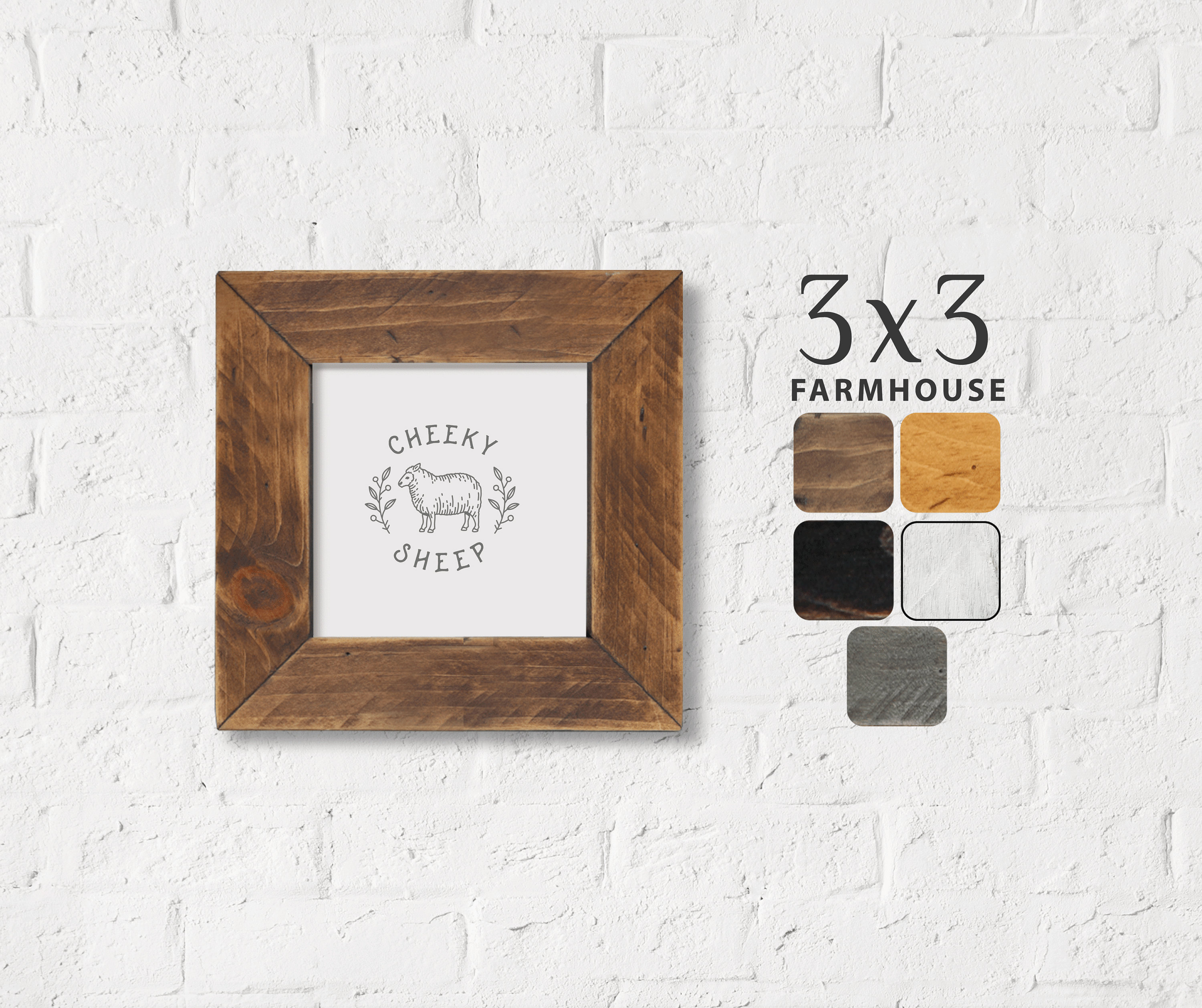 Farmhouse 3x3 Picture Frame Square Frame Small Picture Frame Etsy
