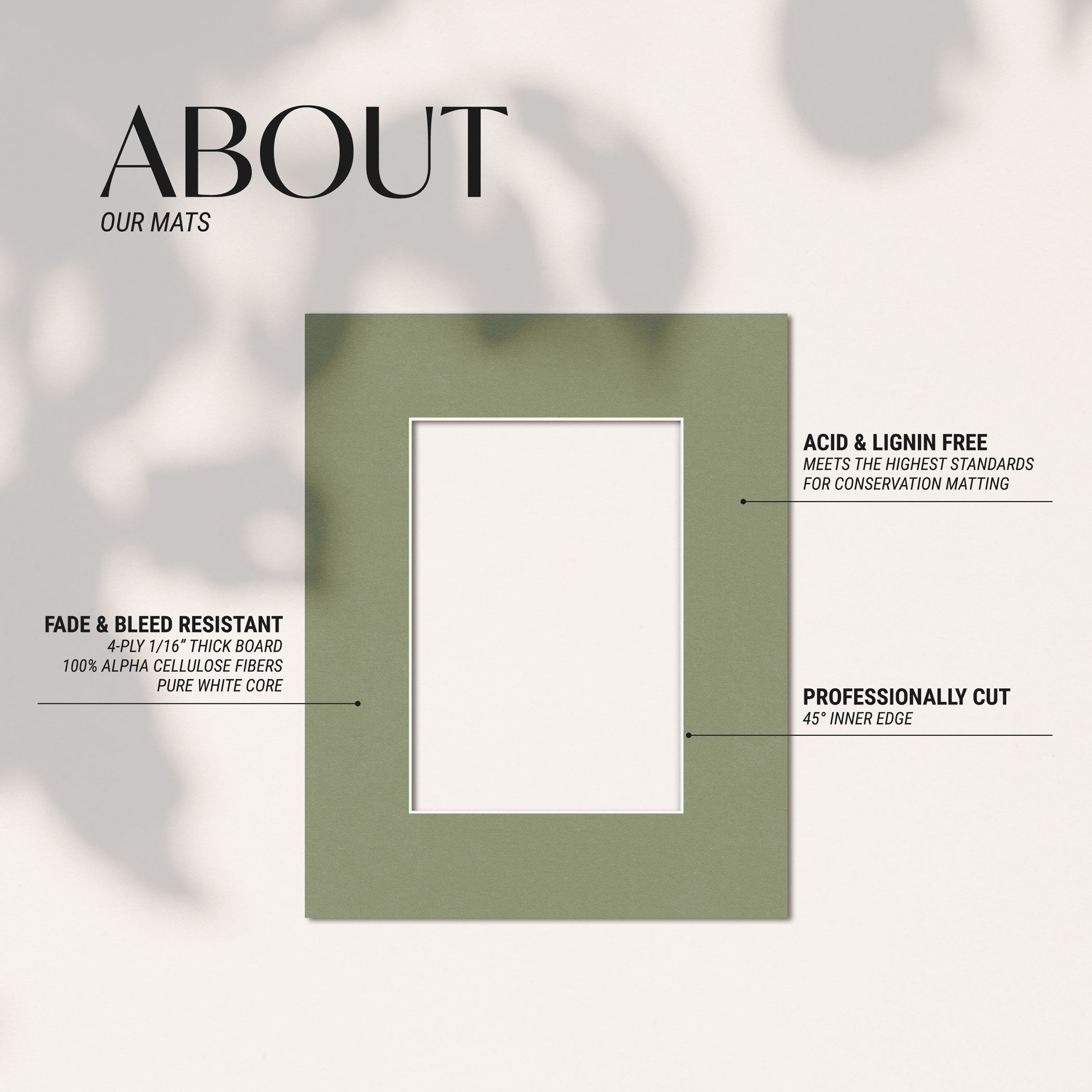 Circle / Oval Opening | 7x7 Custom Cut Single Matboard, Square