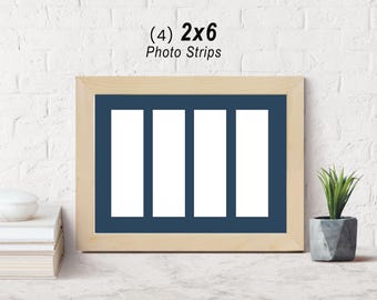 2x6 Photo Booth Strips, 8x11 Solid Wood Frame, Fits 4 Photo Strips, Fun Keepsakes, Photo Booth Gift