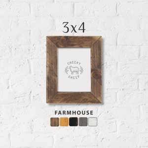 Farmhouse 3x4 Picture Frame in Your Choice of Colors, Ticket Stub, Pressed Flower, Wallet-sized Prints