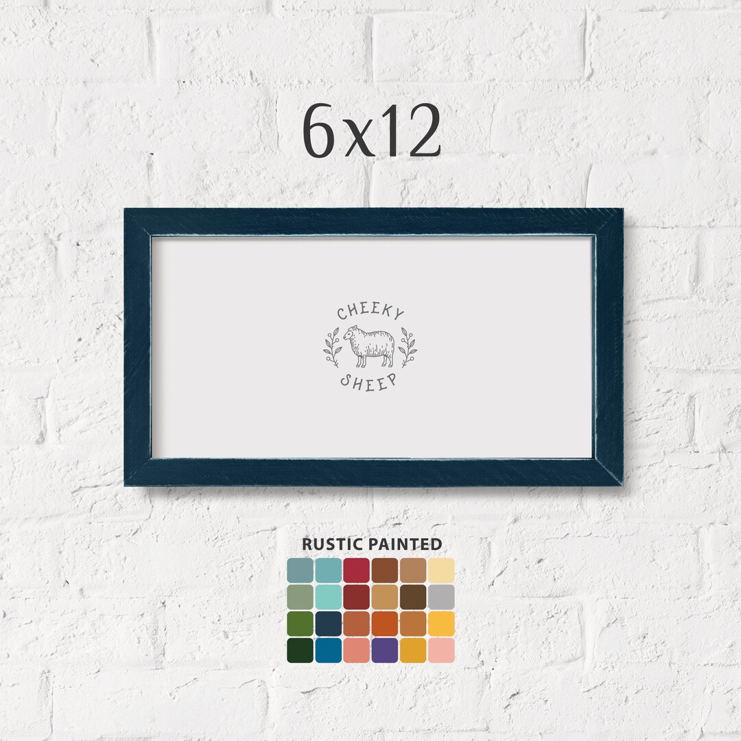 Rustic Painted 6x12 Picture Frame Solid Wood Frame Panoramic Etsy