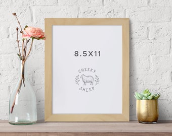 8.5x11 Solid Wood Picture Frame: Diploma frame size