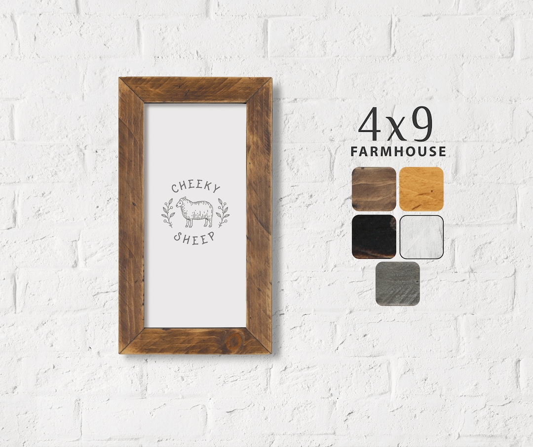 Farmhouse 4x9 Picture Frame Art Frame Panoramic Photo Frame Cross