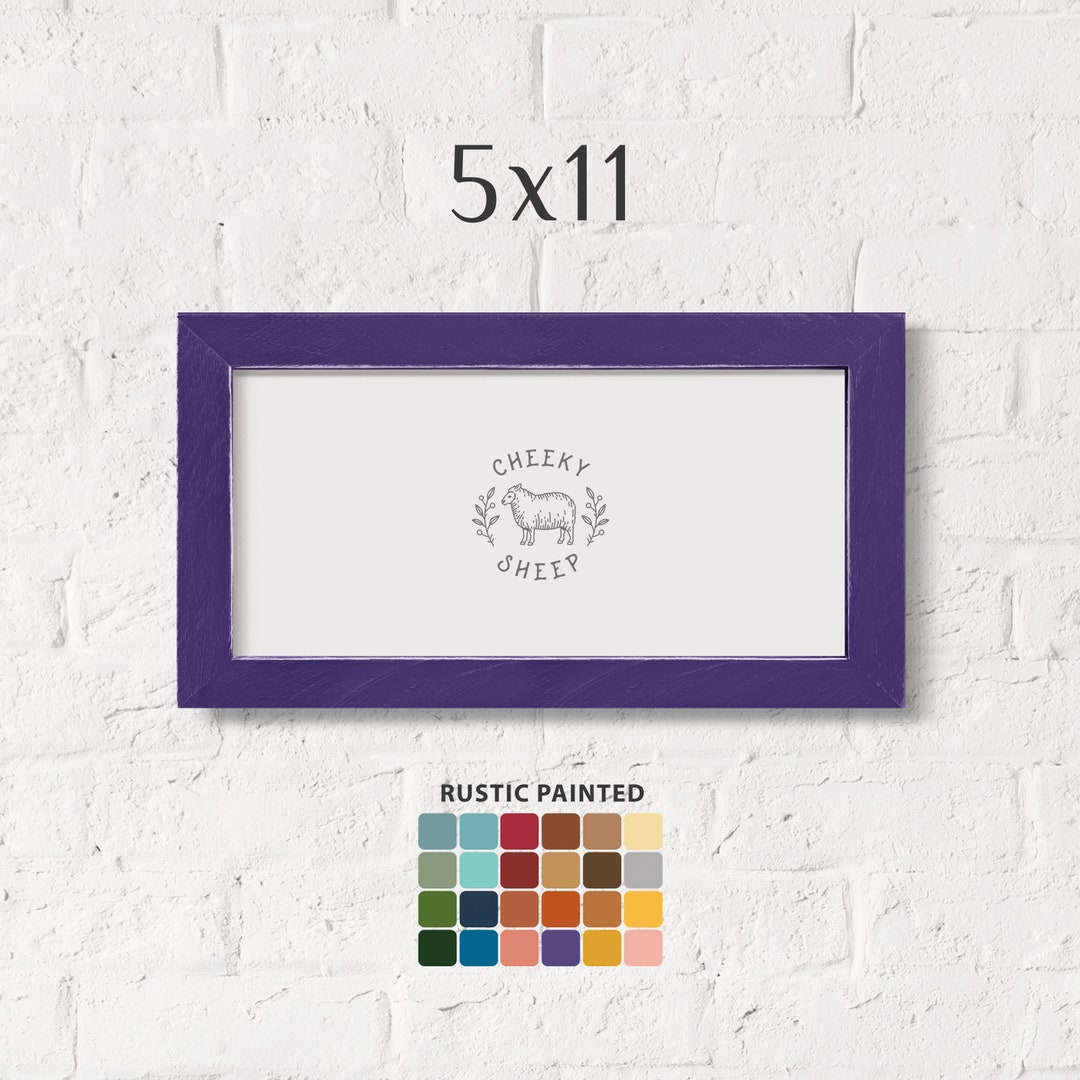 Rustic Painted 5x11 Picture Frame, Art Print Frames, Panoramic Photo ...
