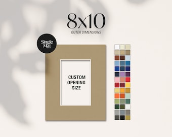 8x10 Custom Cut Single Matboard for 8x10 Frame, Picture Frame Mat, Custom Matting, Wall Art Mat, Photo Mat, Archival Matting