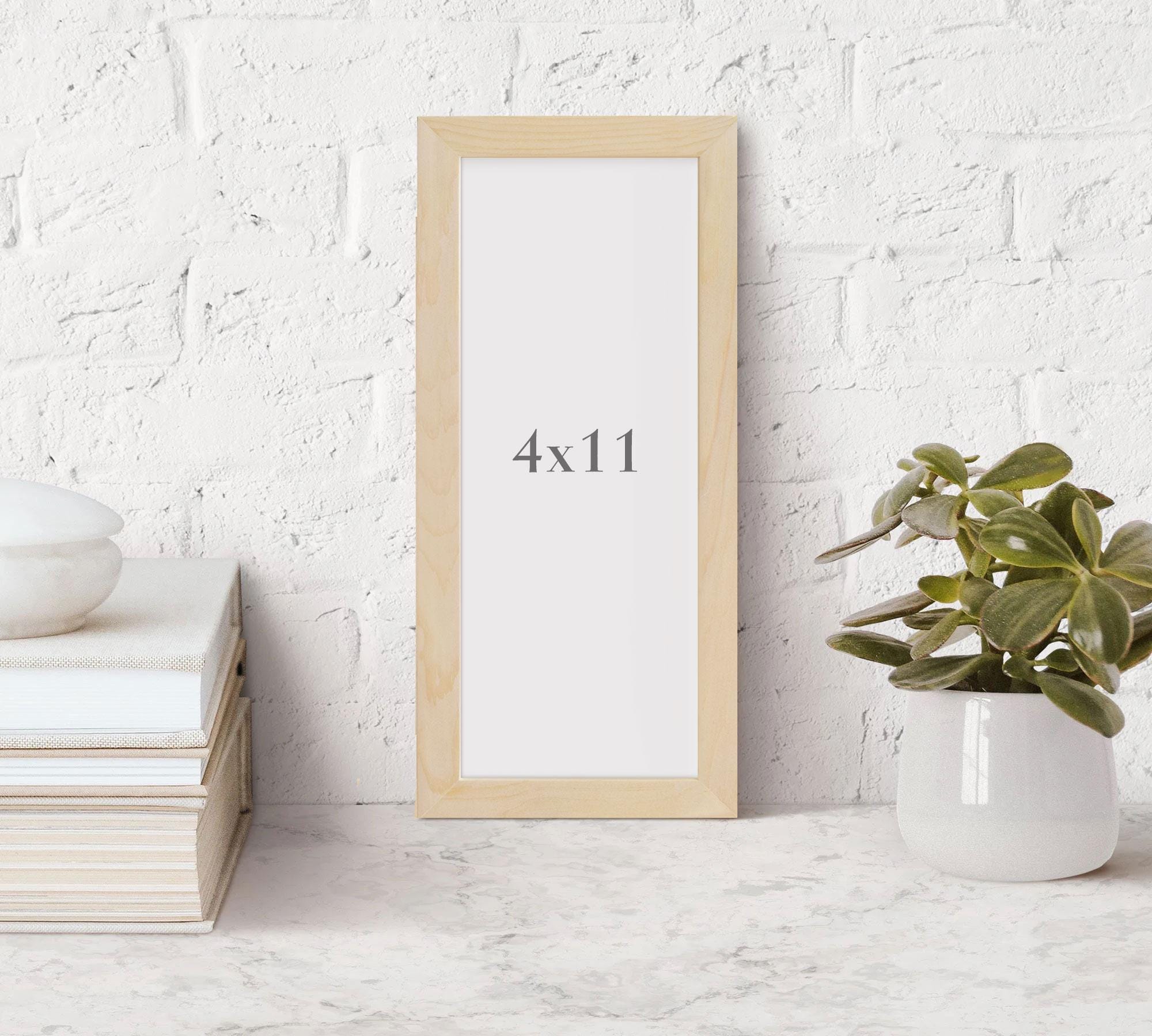 4x11 Picture Frame - Natural Wood, Art Print & Panoramic Frame ...