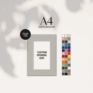 A4 Custom Cut Single Matboard, Custom Photo Mat, Frame Matting, Premium Matboard, Custom Matting, Mat for Frame, Wall Hanging Decor