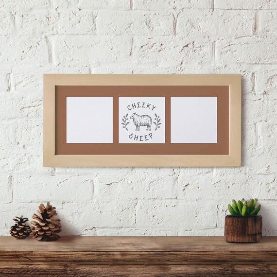 6x15 Picture Frame for Three 4x4 Photos 4x4 Picture Frame Etsy