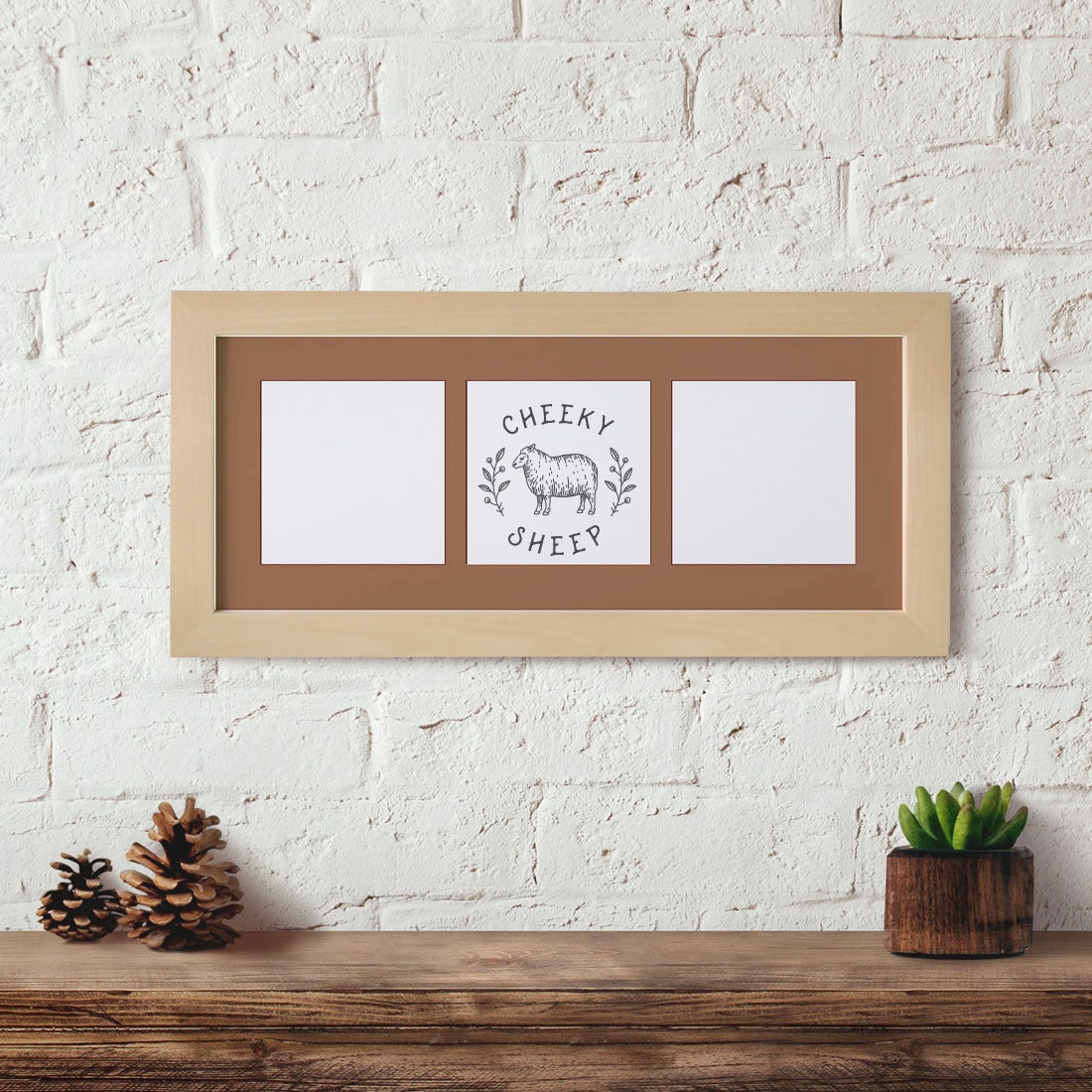 6x15 Picture Frame for Three 4x4 Photos 4x4 Picture Frame Etsy