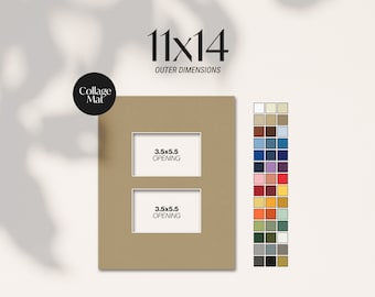 11x14 Collage Matboard for 4x6 Photos, Multiple Opening Matboard, Conservation Quality Matboard, Wall Art Mat, Photo Mat, Archival Matting