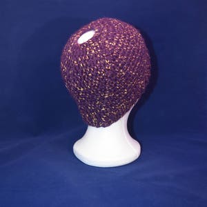 Messy Bun Beanie purple gold