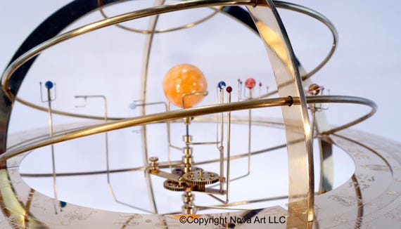 タワーオーラリー：黄道十二宮付き真鍮製天球儀、硬材台座 - Etsy 日本